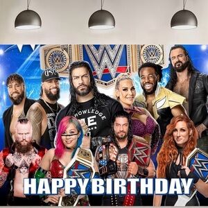 WWE Blue and Red Birthday Card